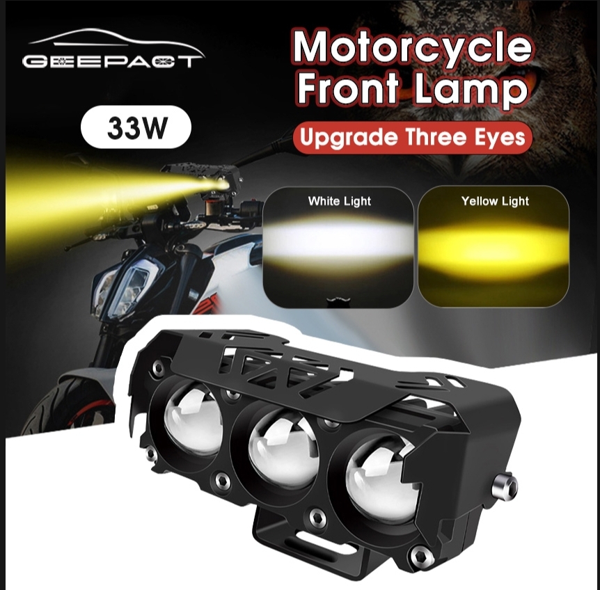 Car & Bike - LED Spotlight Dual Color Hi/Low Beam Fog Lamps Car Trucks SUV UTV 12V 24VMini Lens Headlight Driving Light black_0