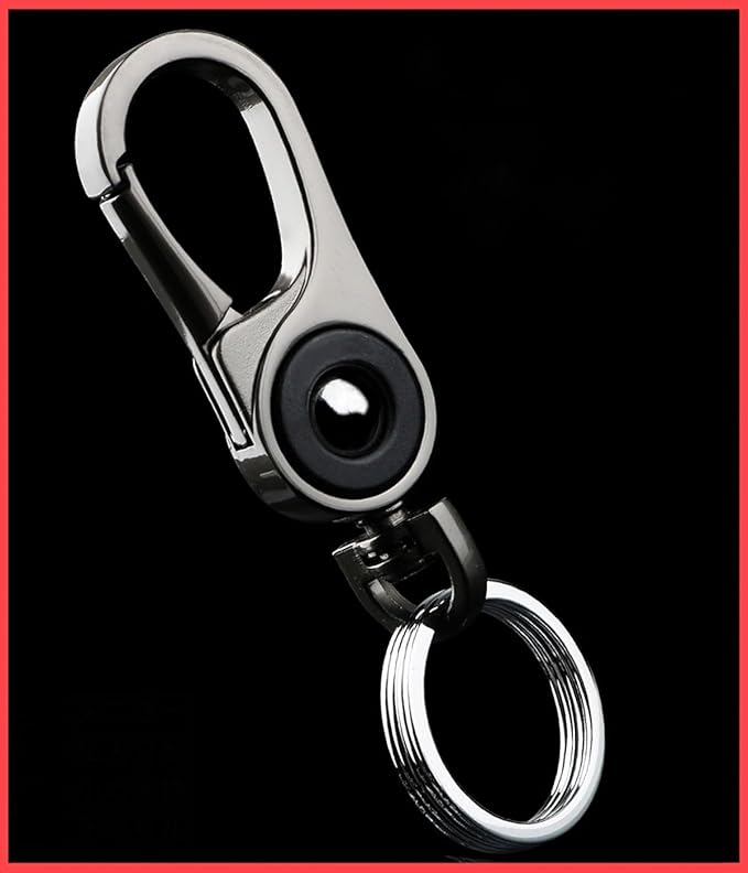 1 Pc Metal Keyring & Keychain For Car, Double Pendant Ring Keychain Home Key Student Bag Stylish, Silver