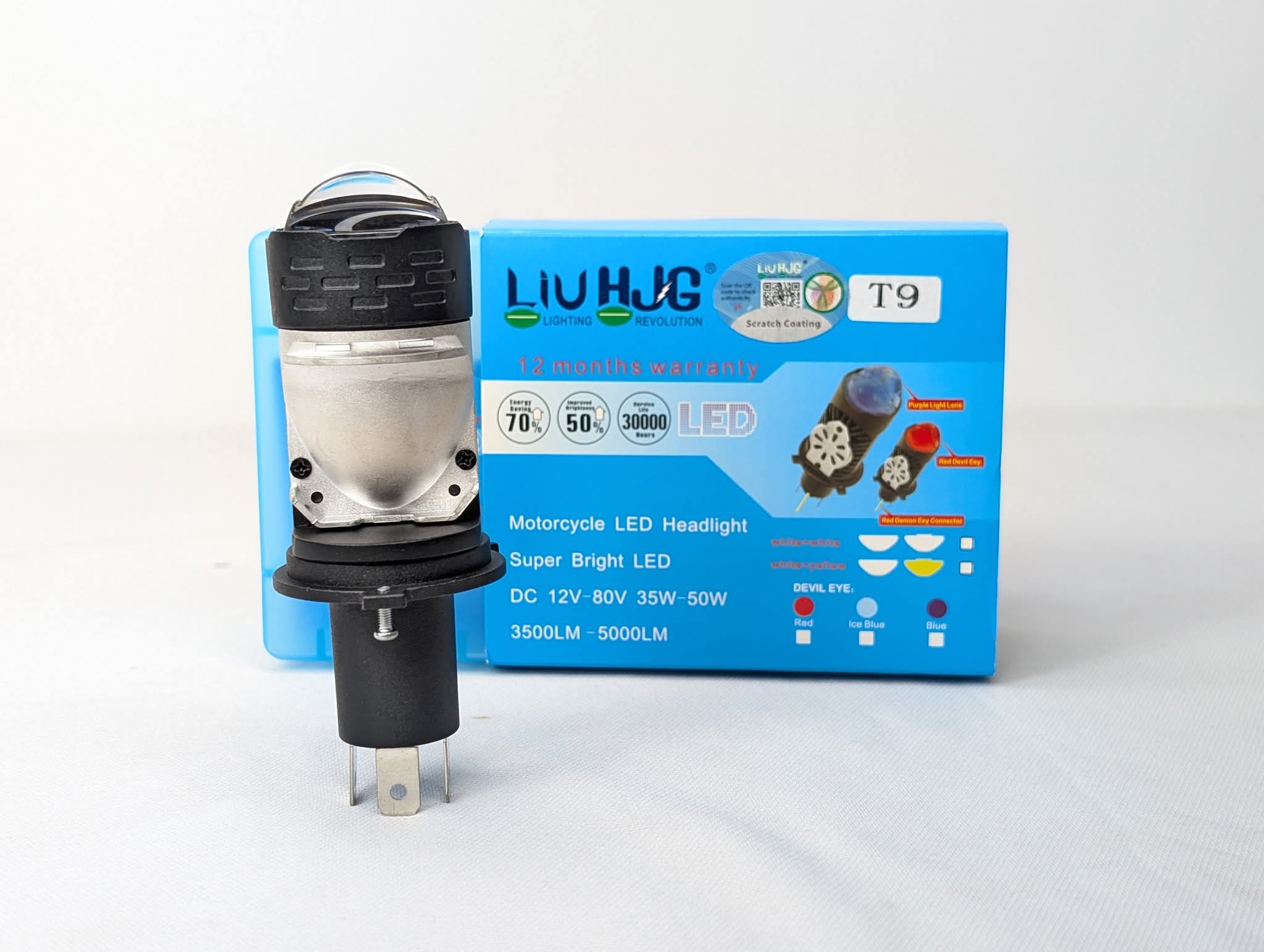 1 Pcs LIU HJG Motorcycle LED Headlight (Model: T9)😲✅